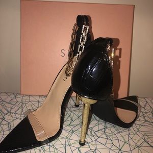 Brand new black diamond anklet heels